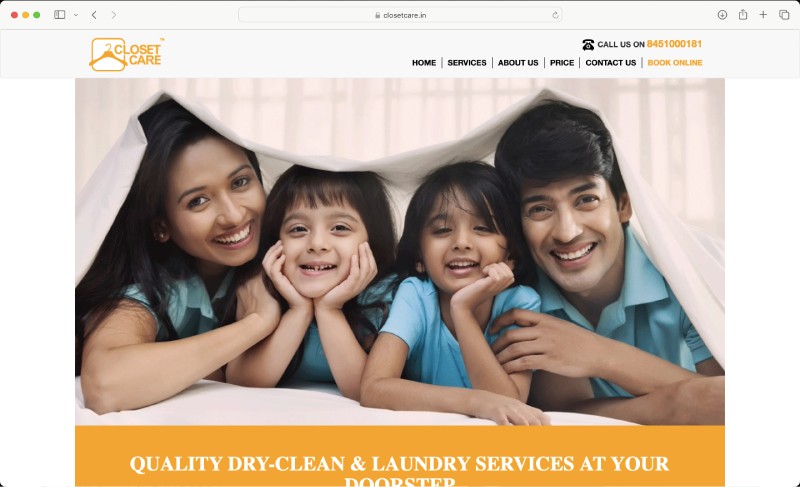 Closet Care — Laundry Service website