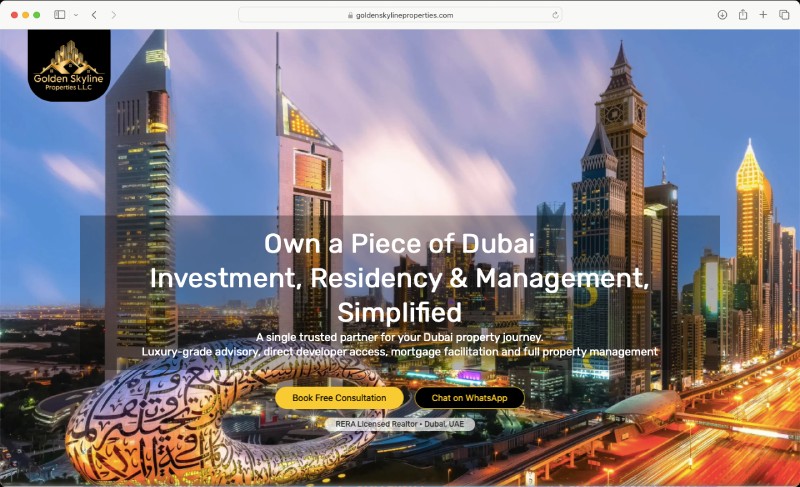 Golden Skyline Properties — Real Estate website